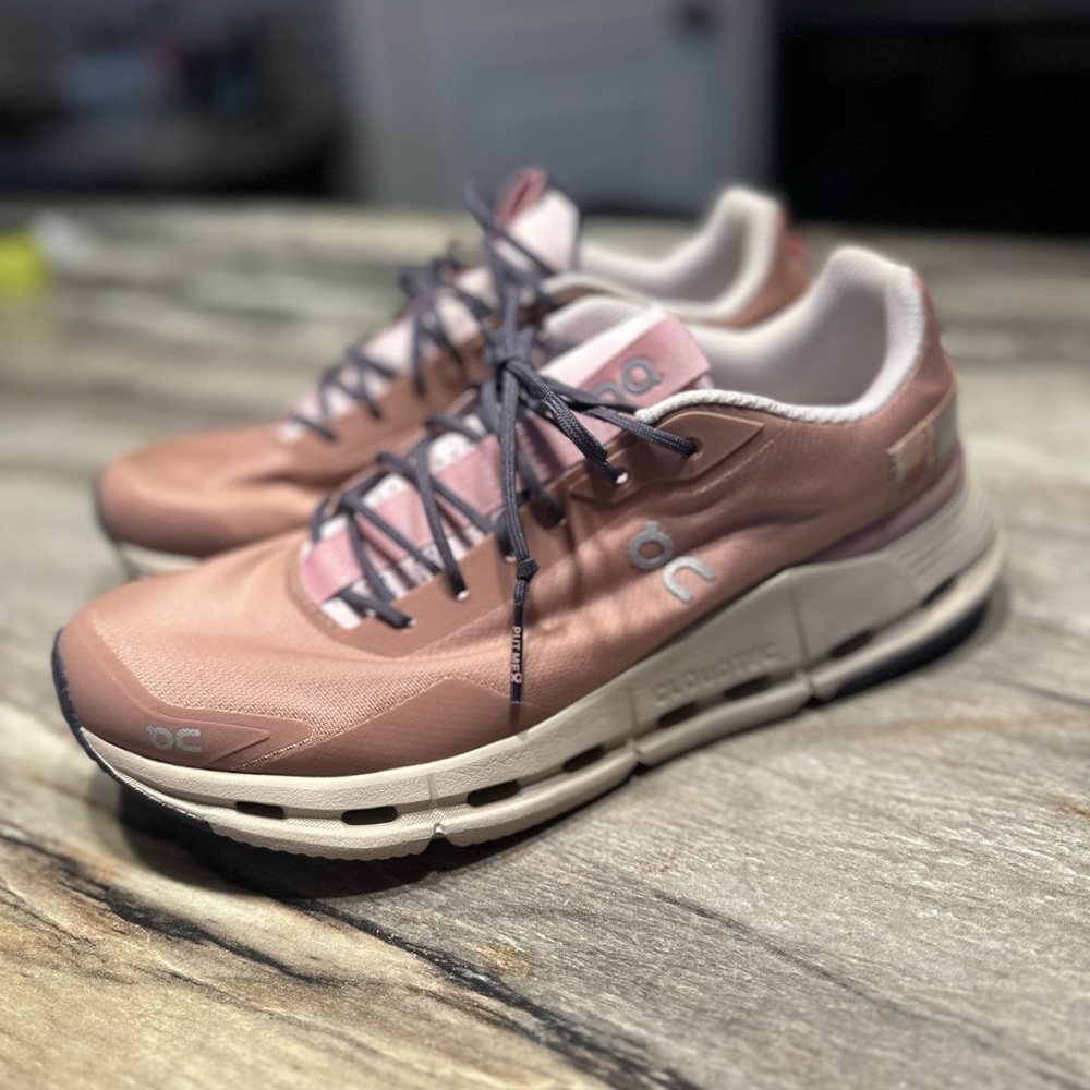 On Running Women's Rose and Gray Sneakers